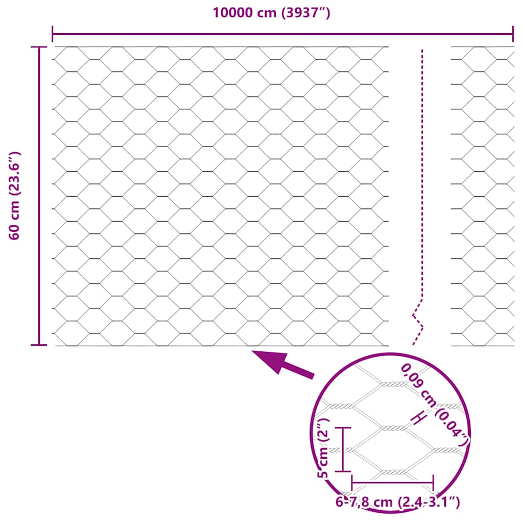 Zavareno žičano ograđivanje s bodljama 100 x 0,6 m (Š x V)