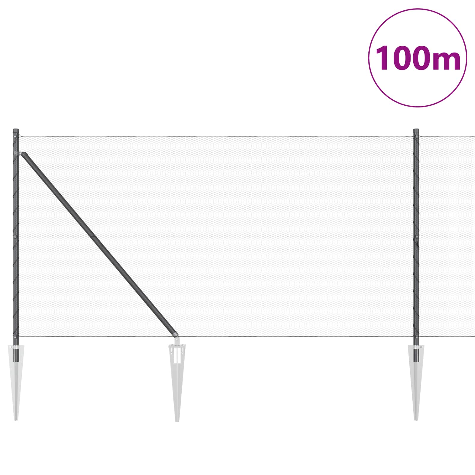 Zavareno žičano ograđivanje s bodljama 100 x 1 m (Š x V)