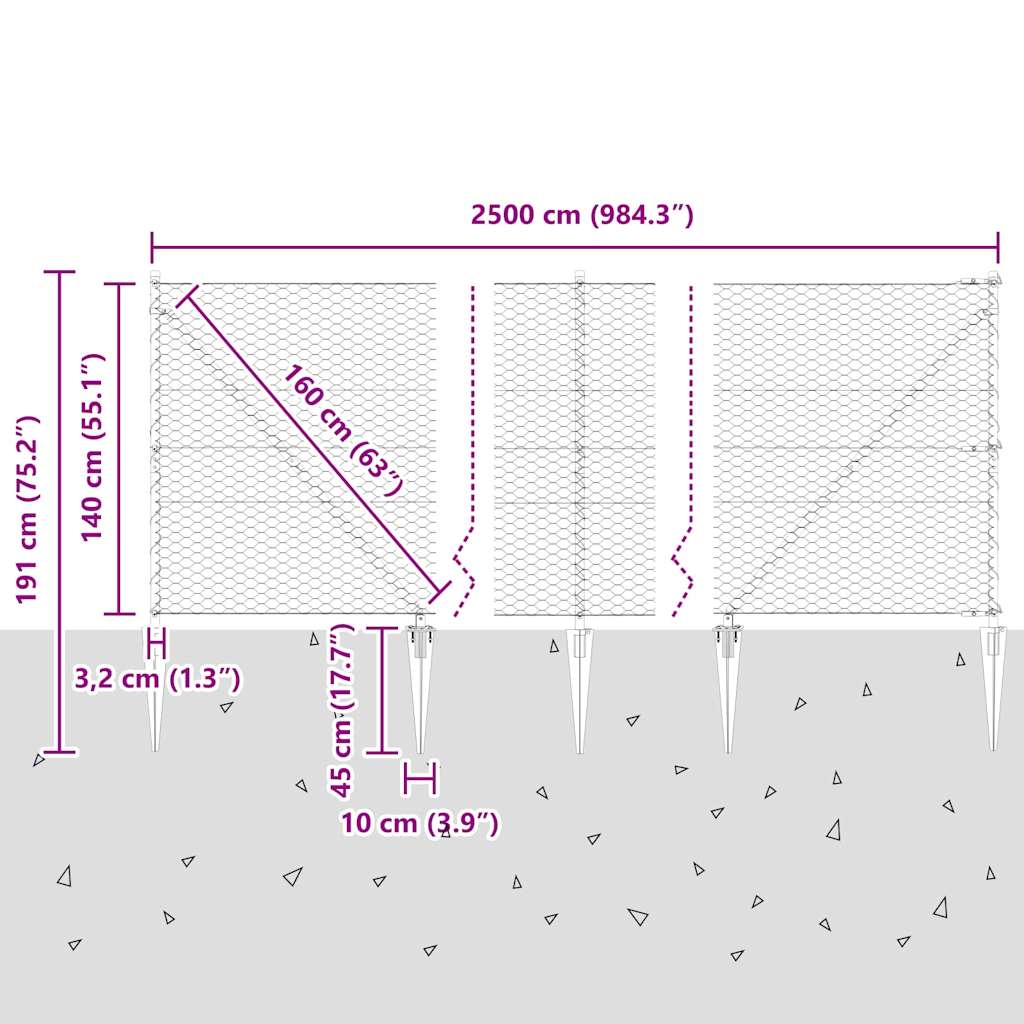 Zavareno žičano ograđivanje s bodljama 25 x 1,4 m (Š x V)