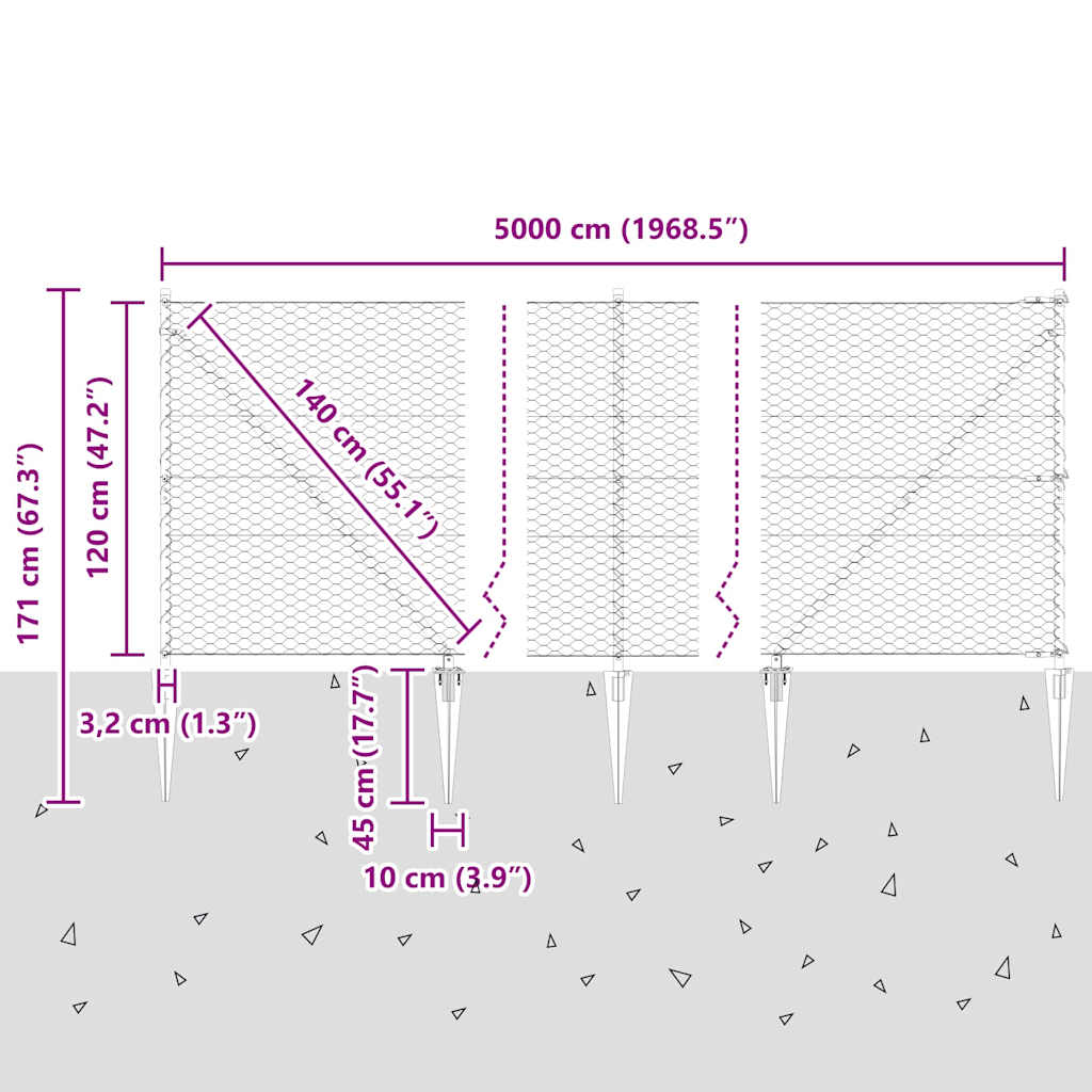 Zavareno žičano ograđivanje s bodljama 50 x 1,2 m (Š x V)