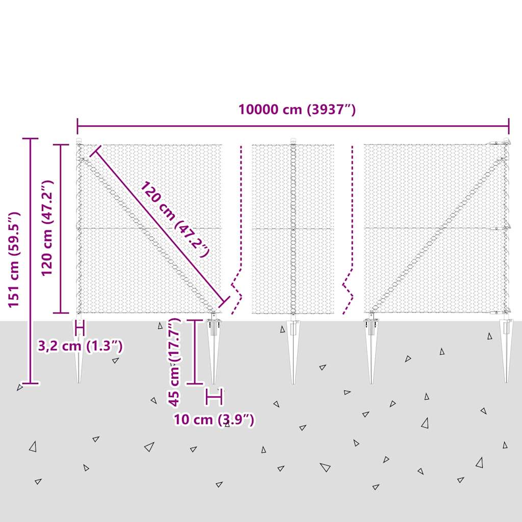 Zavareno žičano ograđivanje s bodljama 100 x 1,2 m (Š x V)