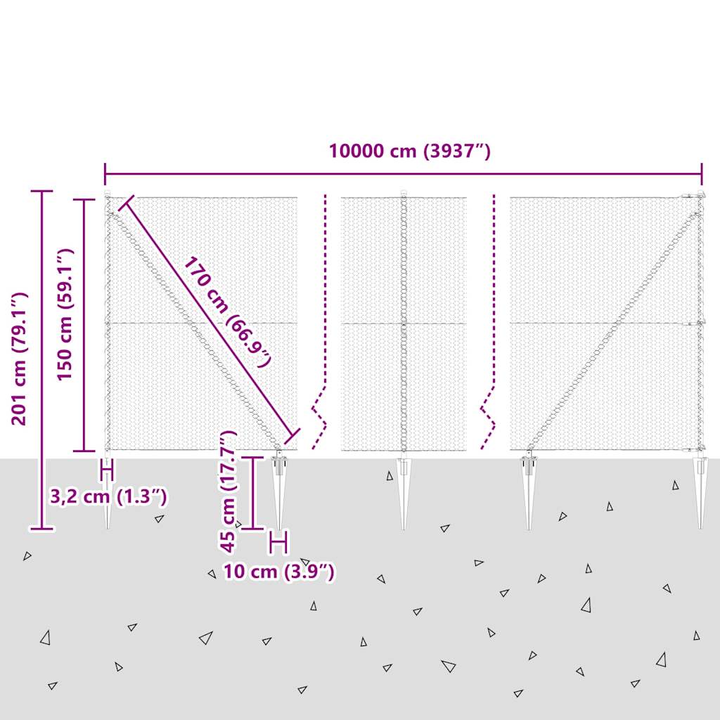 Zavareno žičano ograđivanje s bodljama 100 x 1,5 m (Š x V)