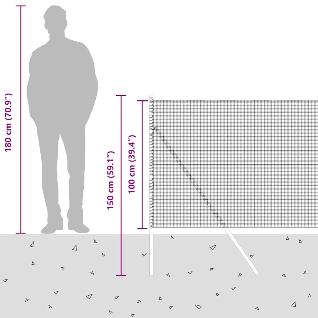Temeljna zavarena žičana ograda 10 x 1 m (Š x V)