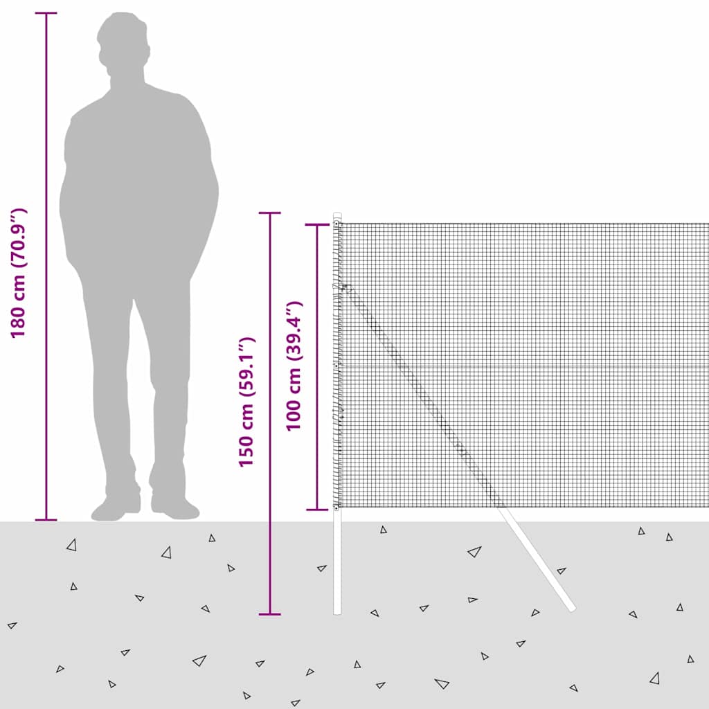 Temeljna zavarena žičana ograda 10 x 1 m (Š x V)