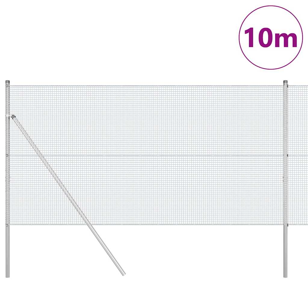 Temeljna zavarena žičana ograda 10 x 1,2 m Srebrna Mreža