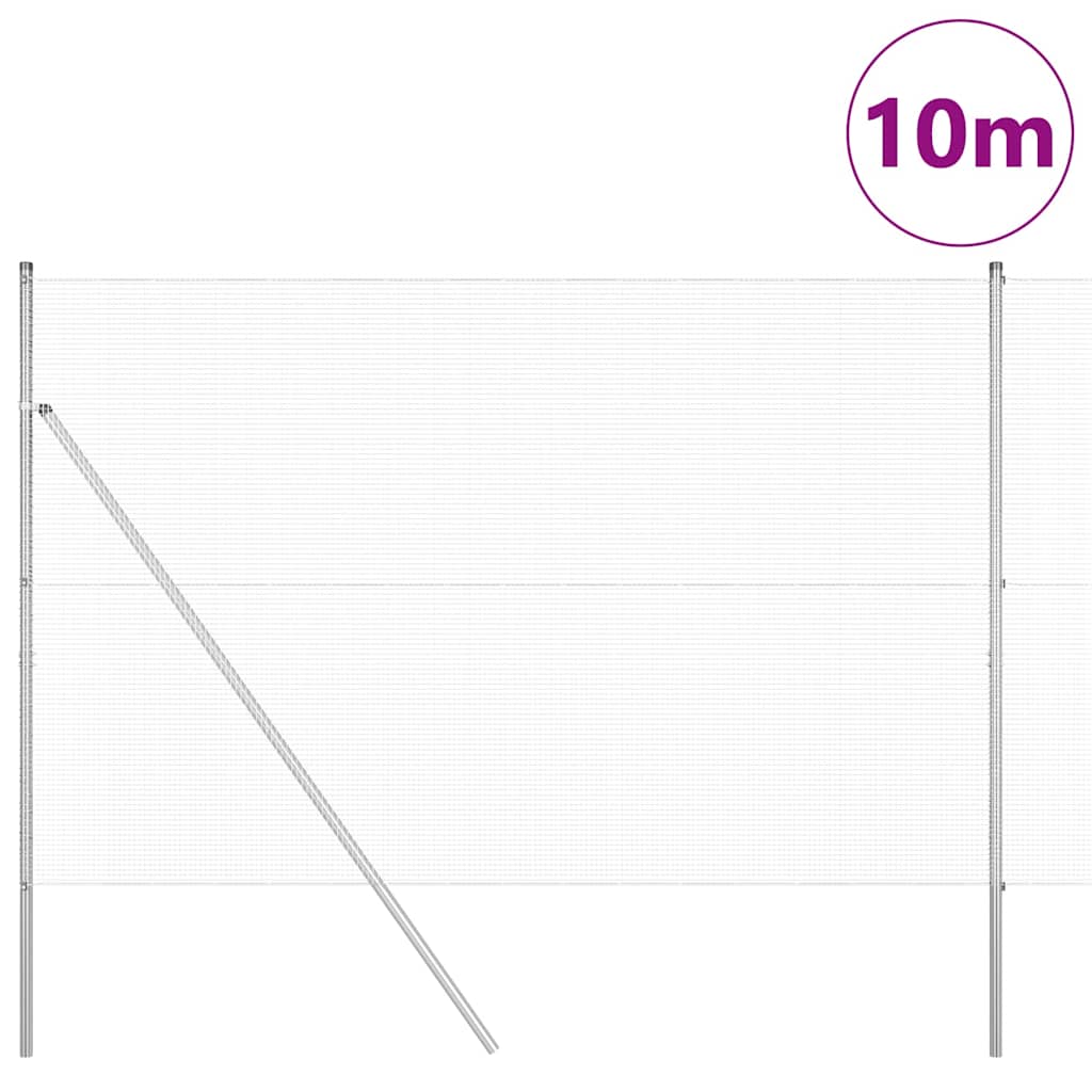 Temeljna zavarena žičana ograda 10 x 1,5 m Srebrna Mreža