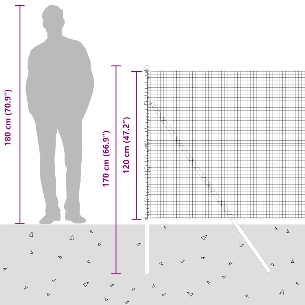 Temeljna zavarena žičana ograda 25 x 1,2 m Srebrna Mreža