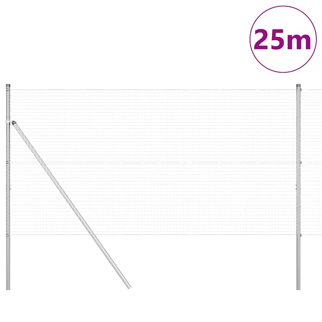 Temeljna zavarena žičana ograda 25 x 1,2 m Srebrna Mreža