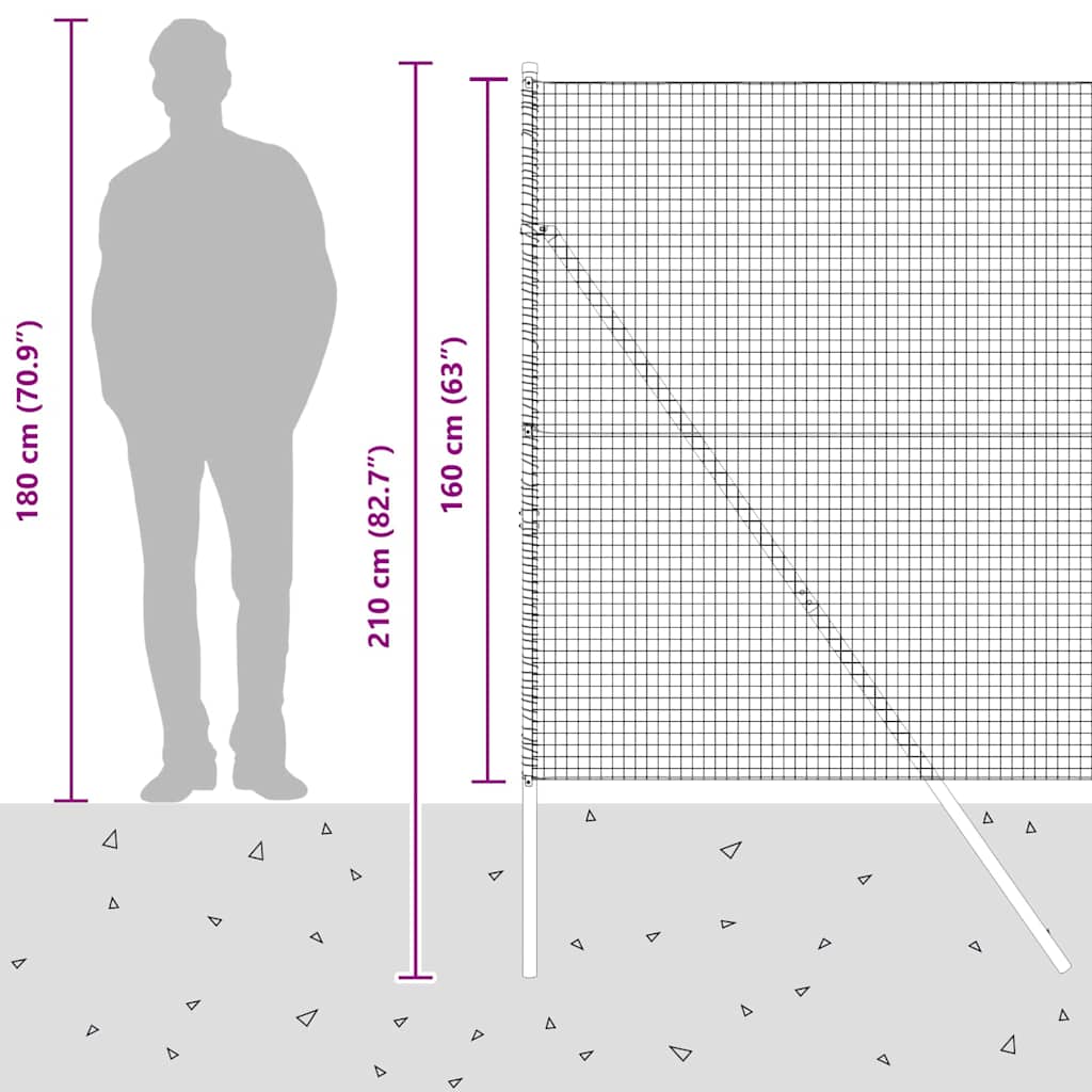 Temeljna zavarena žičana ograda 25 x 1,6 m (Š x V)