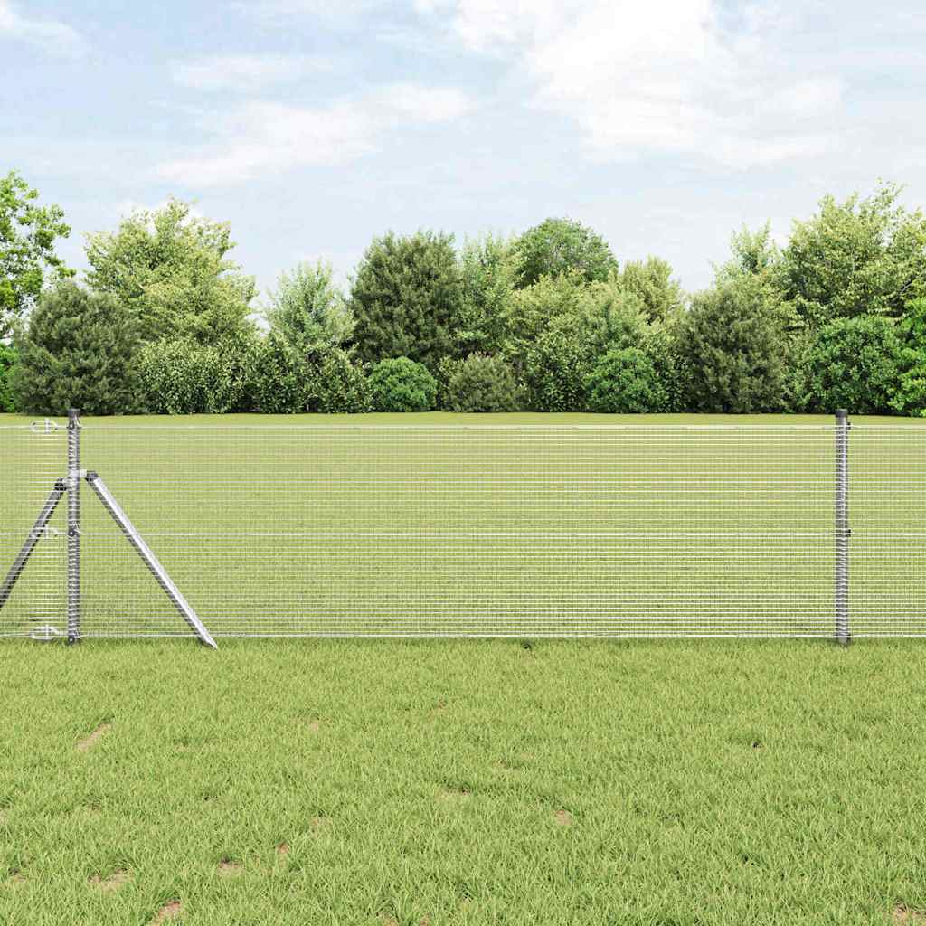 Temeljna zavarena žičana ograda 50 x 0,8 m Srebrna Mreža