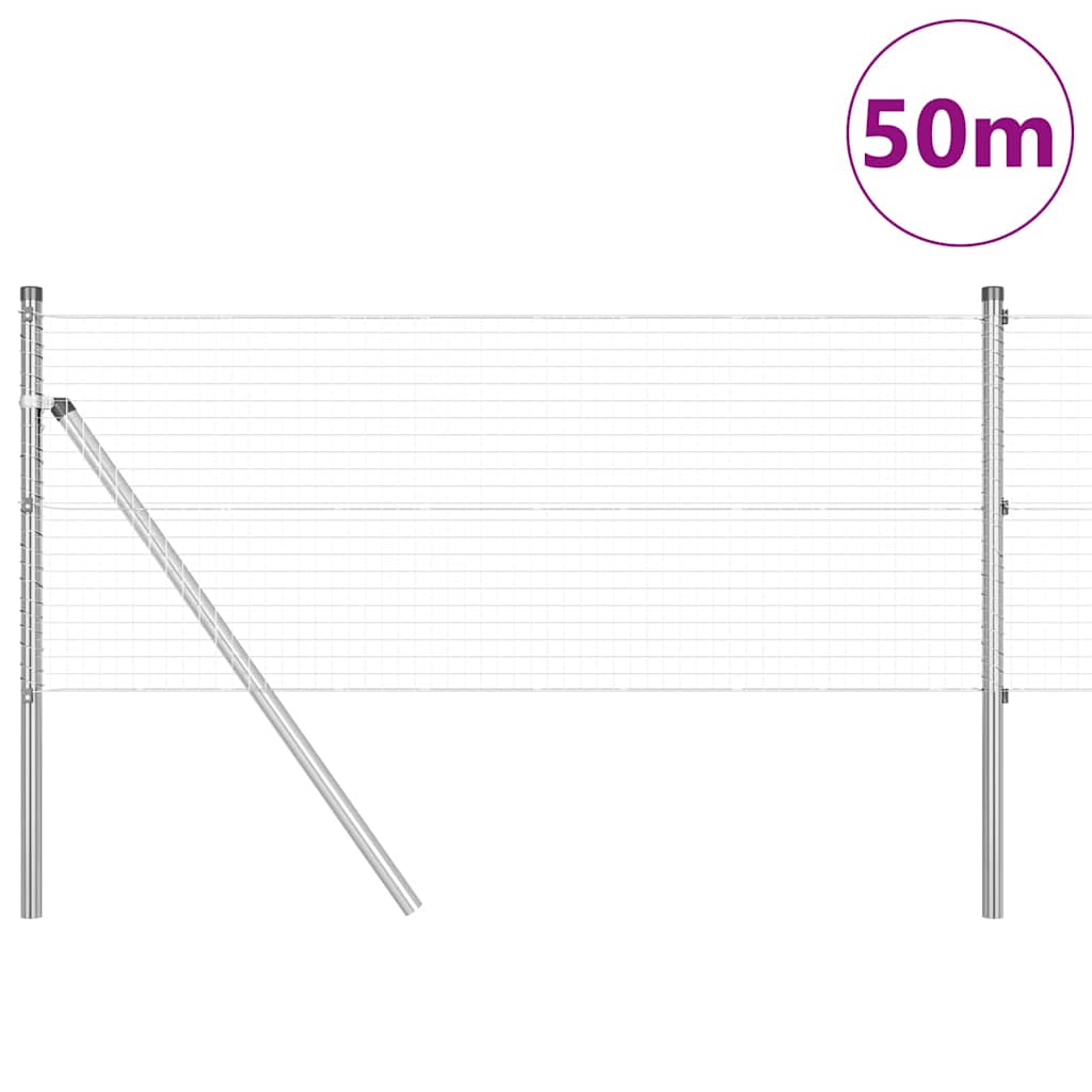 Temeljna zavarena žičana ograda 50 x 0,8 m Srebrna Mreža
