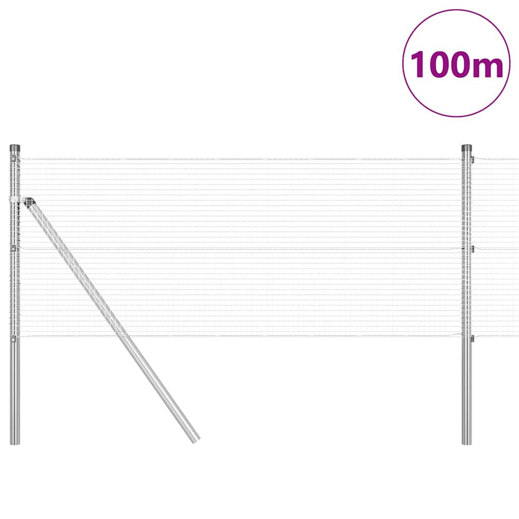 Temeljna zavarena žičana ograda 100 x 0,5 m Srebrna Mreža