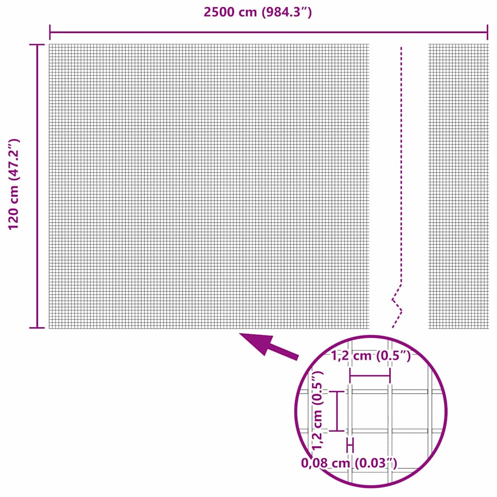 Temeljna zavarena žičana ograda 25 x 1,2 m Zelena Mreža