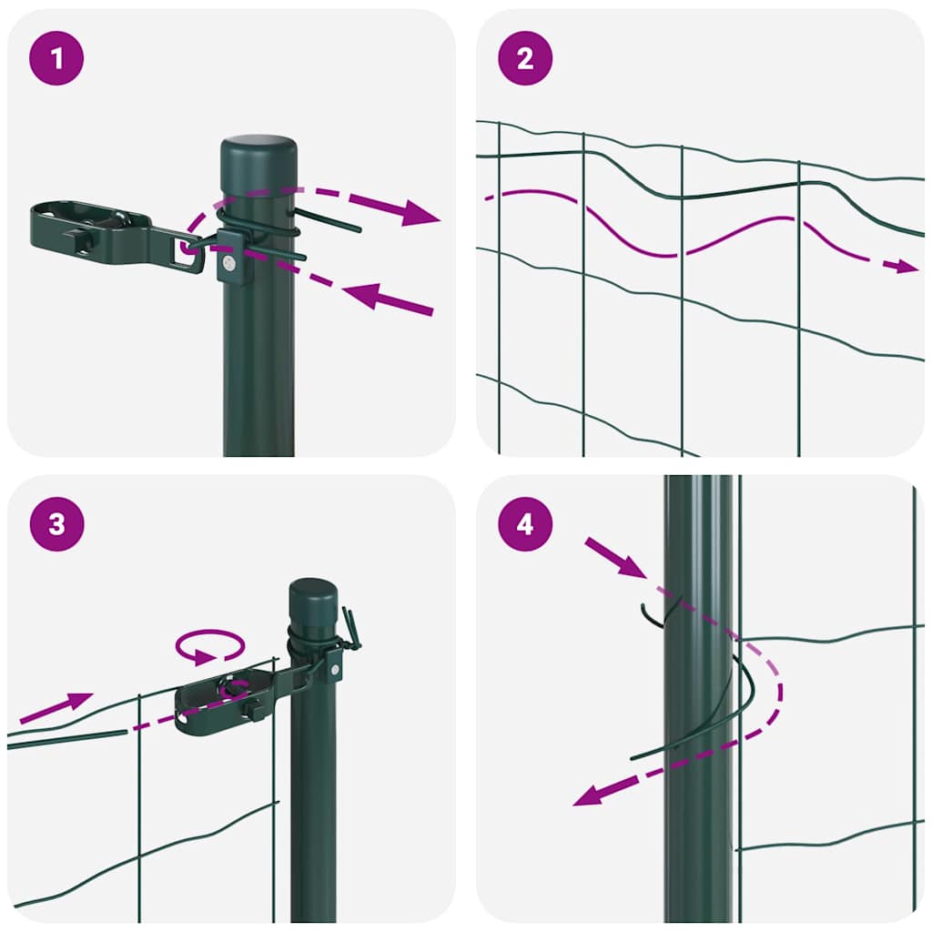 Temeljna zavarena žičana ograda 50 x 1,2 m Zelena Mreža