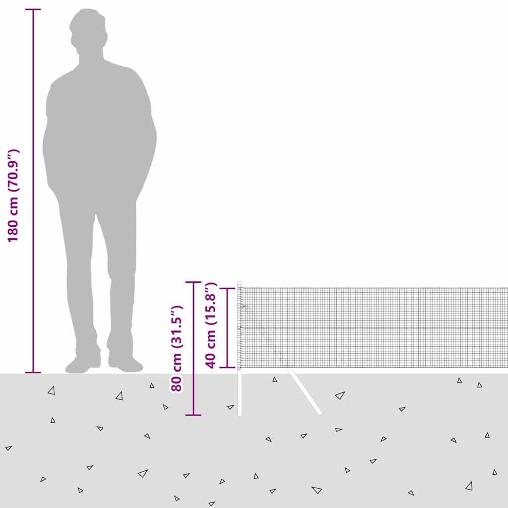 Temeljna zavarena žičana ograda 100 x 0,4 m Zelena Mreža