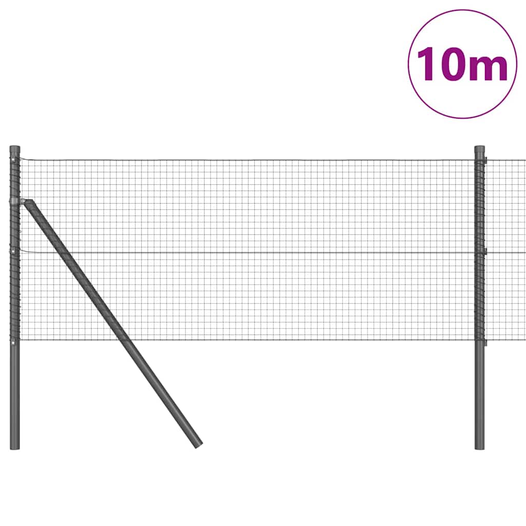Temeljna zavarena žičana ograda 10 x 0,6 m Siva Mreža