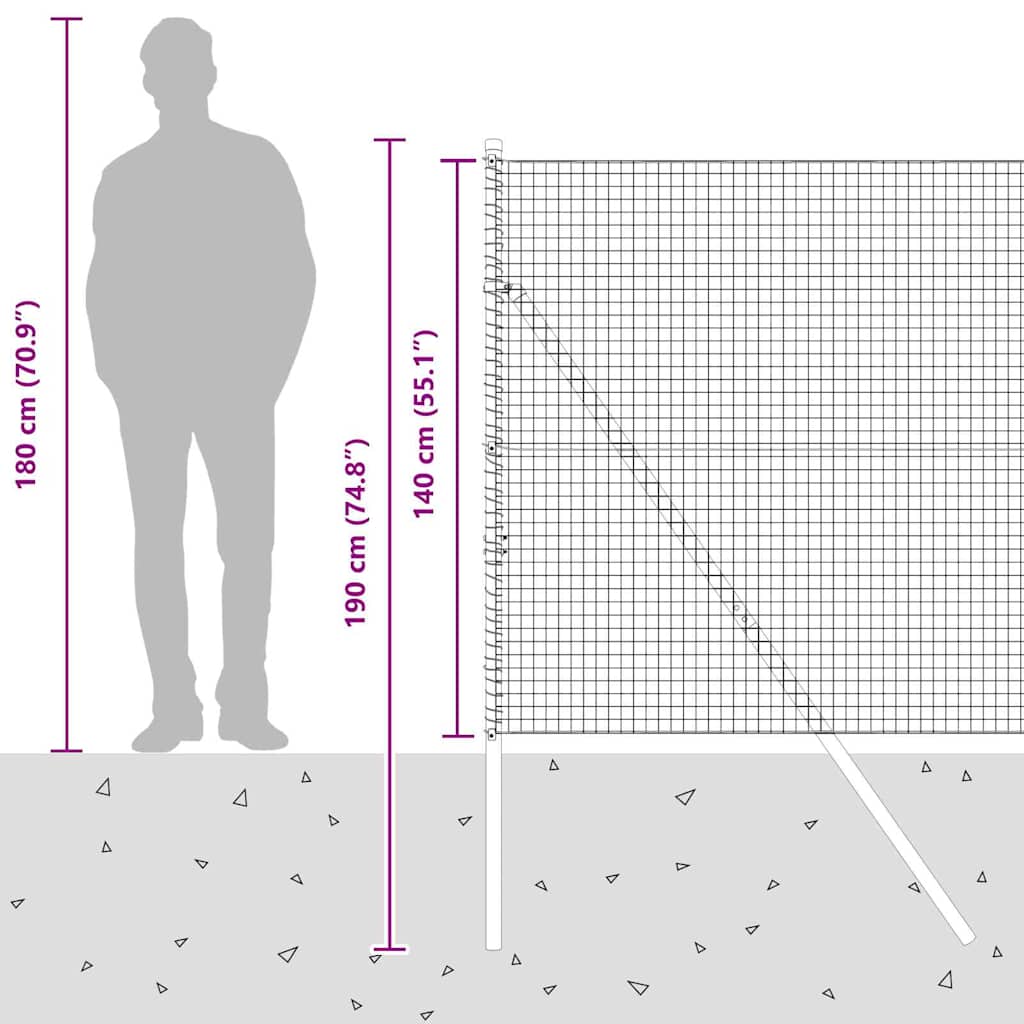 Temeljna zavarena žičana ograda 10 x 1,4 m Siva Mreža