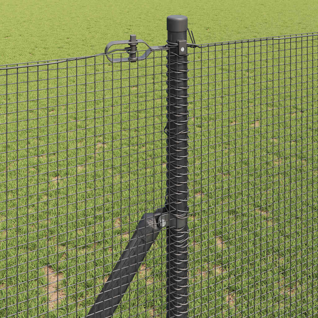 Temeljna zavarena žičana ograda 25 x 1,4 m Siva Mreža