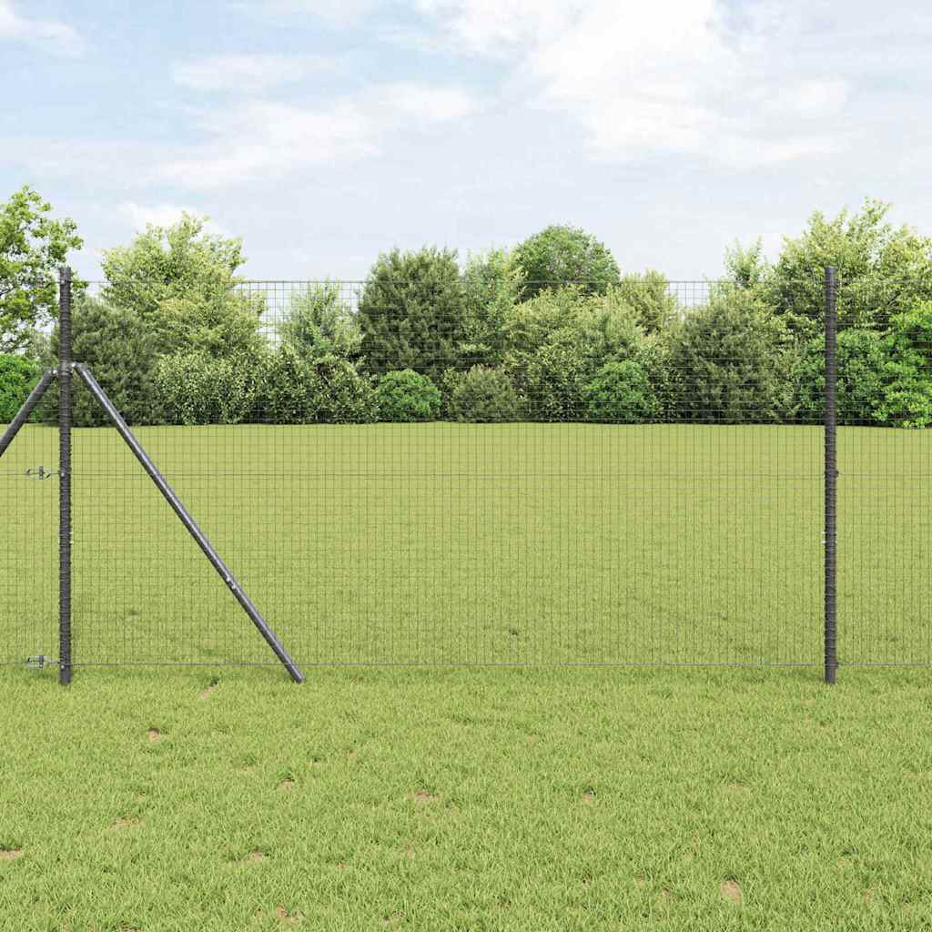 Temeljna zavarena žičana ograda 25 x 1,4 m Siva Mreža