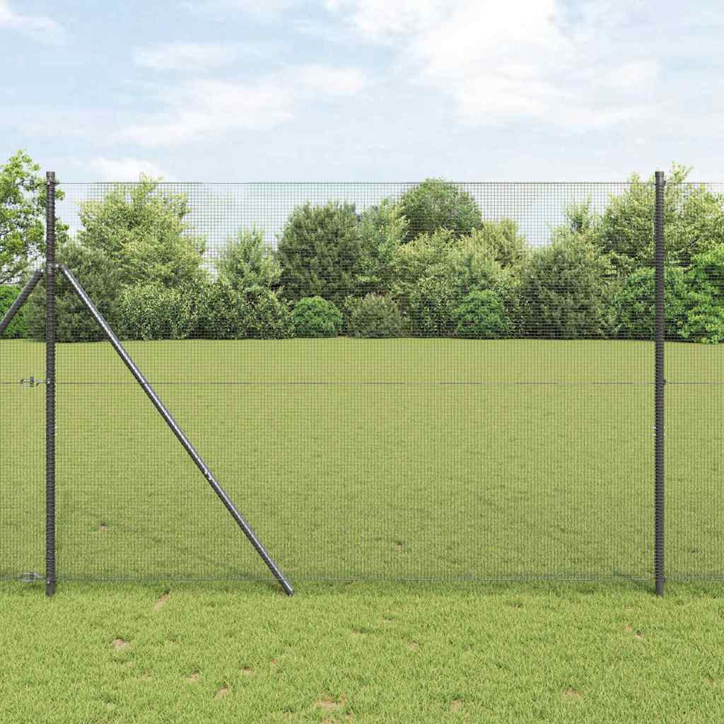 Temeljna zavarena žičana ograda 25 x 1,6 m Siva Mreža