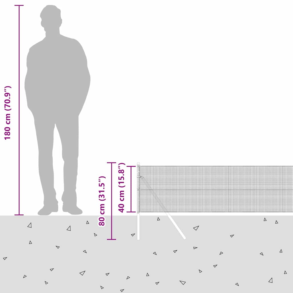 Temeljna zavarena žičana ograda 50 x 0,4 m Siva Mreža
