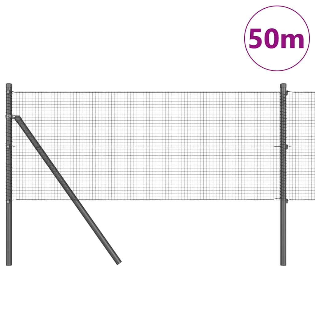 Temeljna zavarena žičana ograda 50 x 0,6 m Siva Mreža