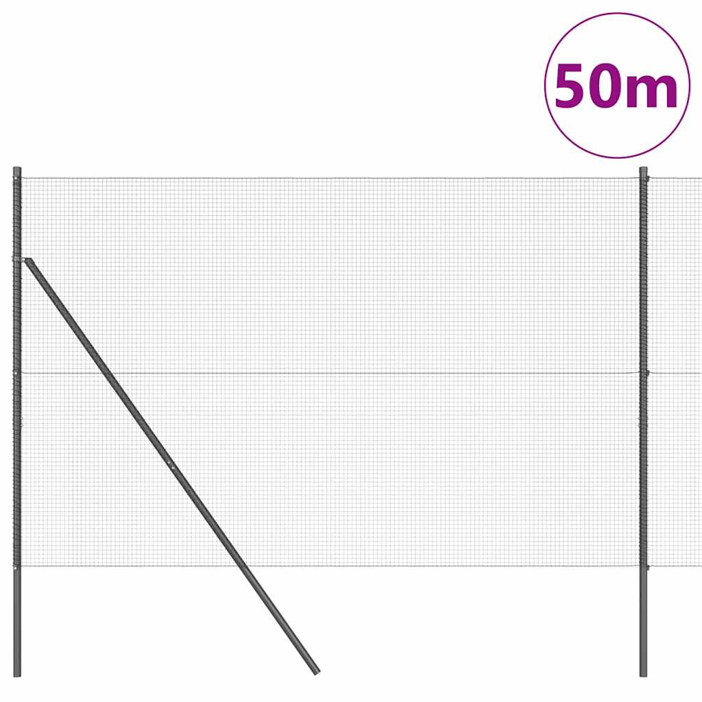 Temeljna zavarena žičana ograda 50 x 1,4 m Siva Mreža