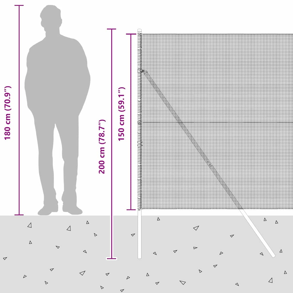 Temeljna zavarena žičana ograda 50 x 1,5 m Siva Mreža