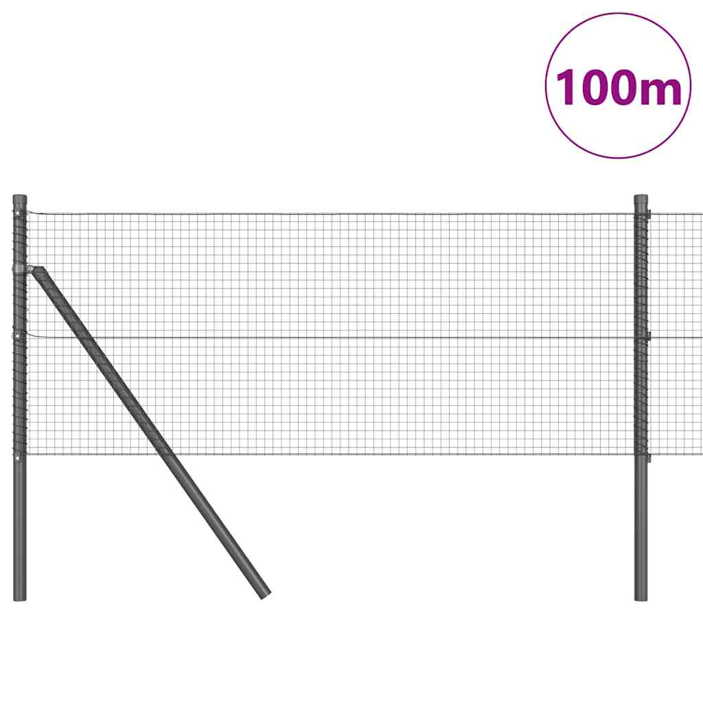 Temeljna zavarena žičana ograda 100 x 0,6 m Siva Mreža