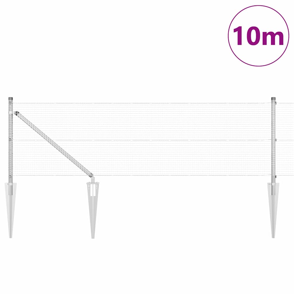 Zavareno žičano ograđivanje s bodljama 10 x 0,4 m Srebrna Mreža