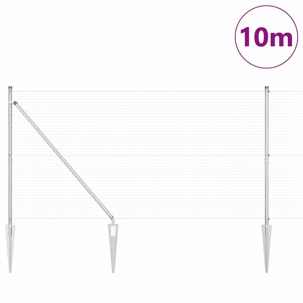 Zavareno žičano ograđivanje s bodljama 10 x 0,8 m Srebrna Mreža
