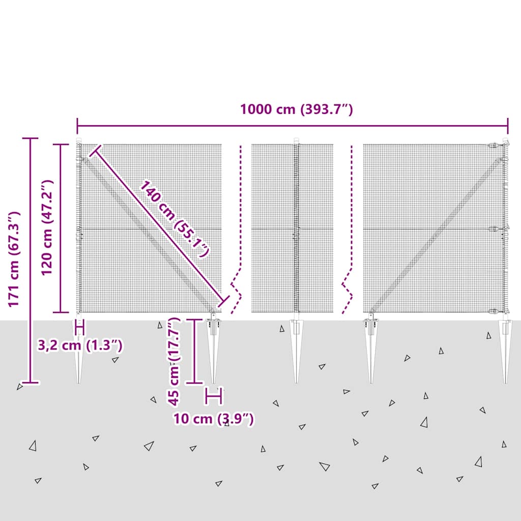 Zavareno žičano ograđivanje s bodljama 10 x 1,2 m Srebrna Mreža