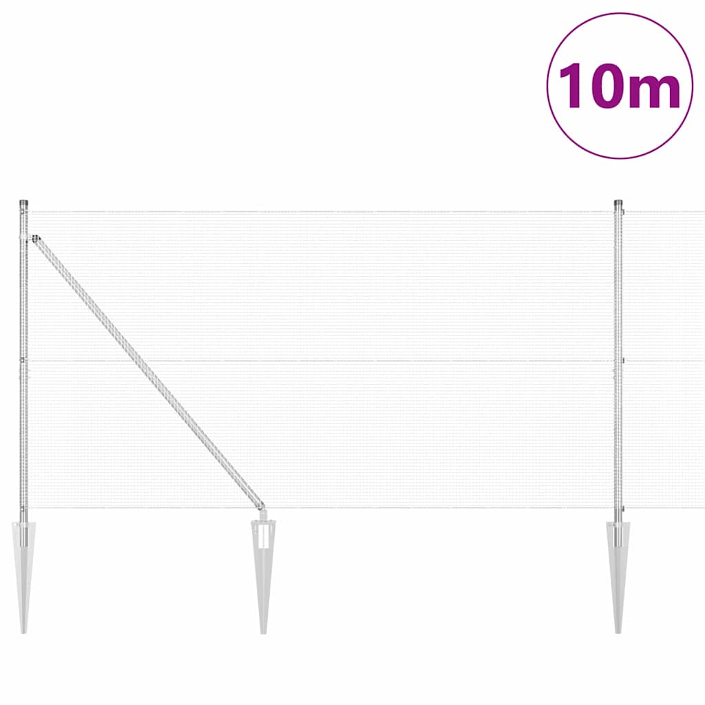 Zavareno žičano ograđivanje s bodljama 10 x 1,2 m Srebrna Mreža