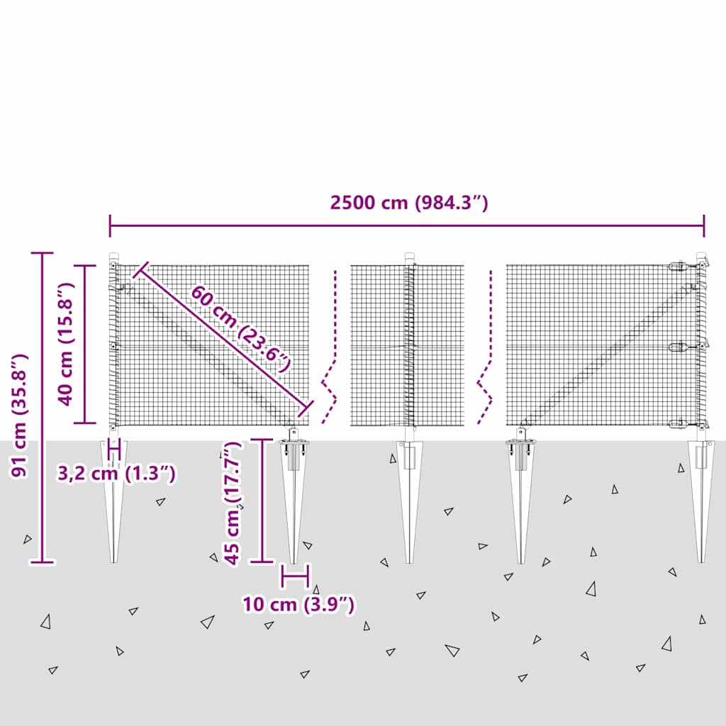 Zavareno žičano ograđivanje s bodljama 25 x 0,4 m Srebrna Mreža
