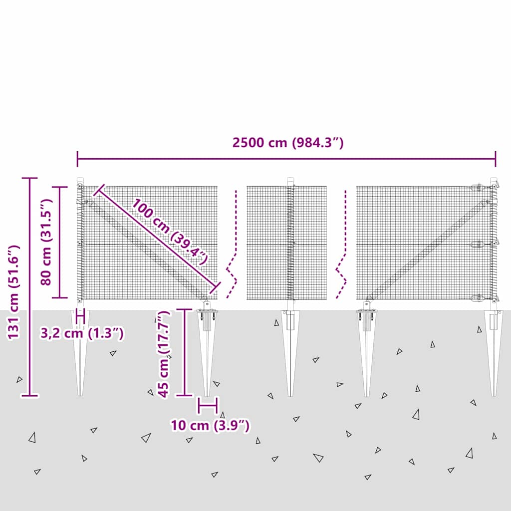 Zavareno žičano ograđivanje s bodljama 25 x 0,8 m Srebrna Mreža