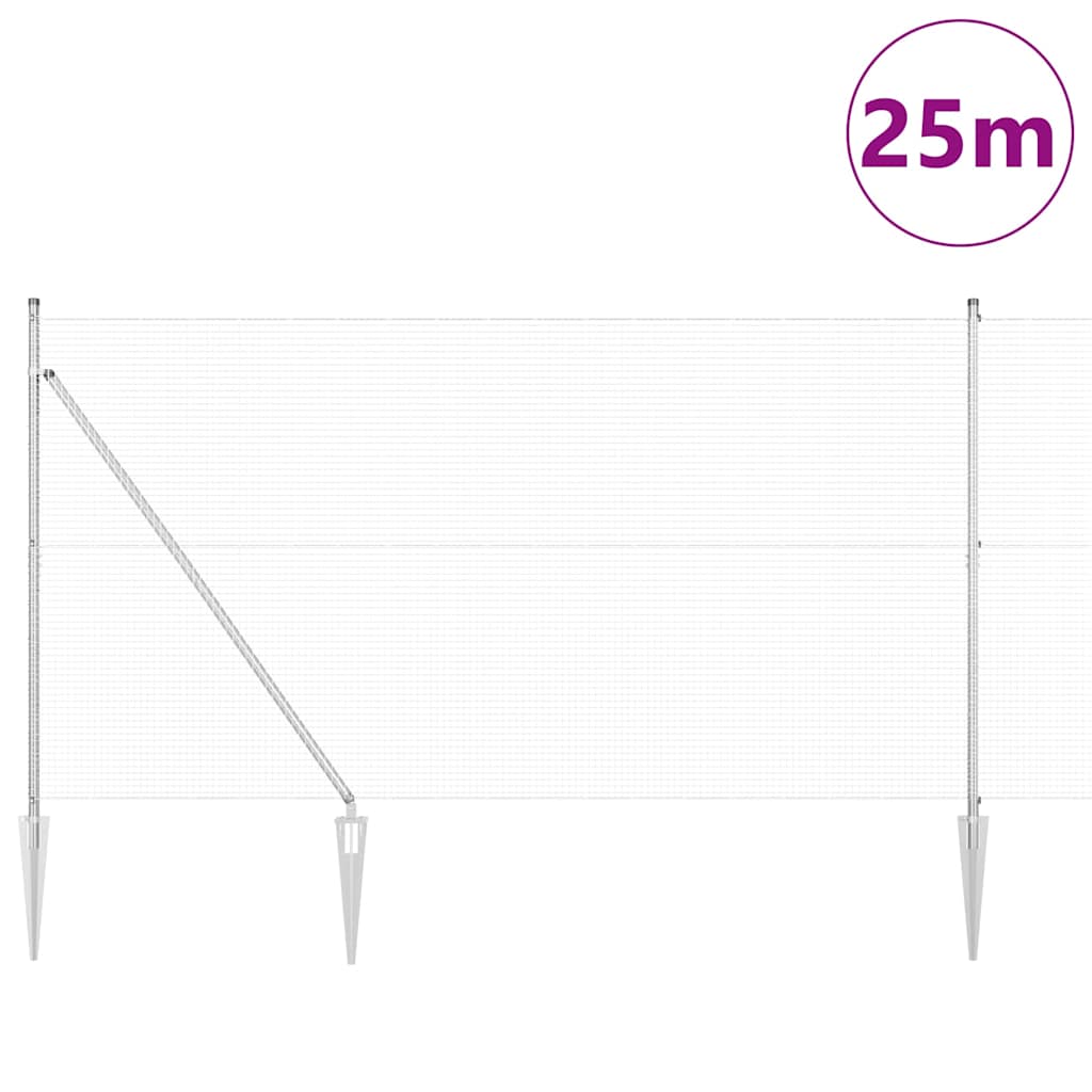 Zavareno žičano ograđivanje s bodljama 25 x 1,5 m Srebrna Mreža