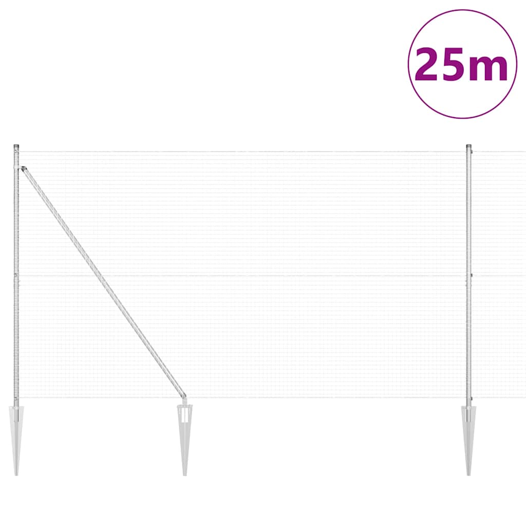 Zavareno žičano ograđivanje s bodljama 25 x 1,5 m Srebrna Mreža