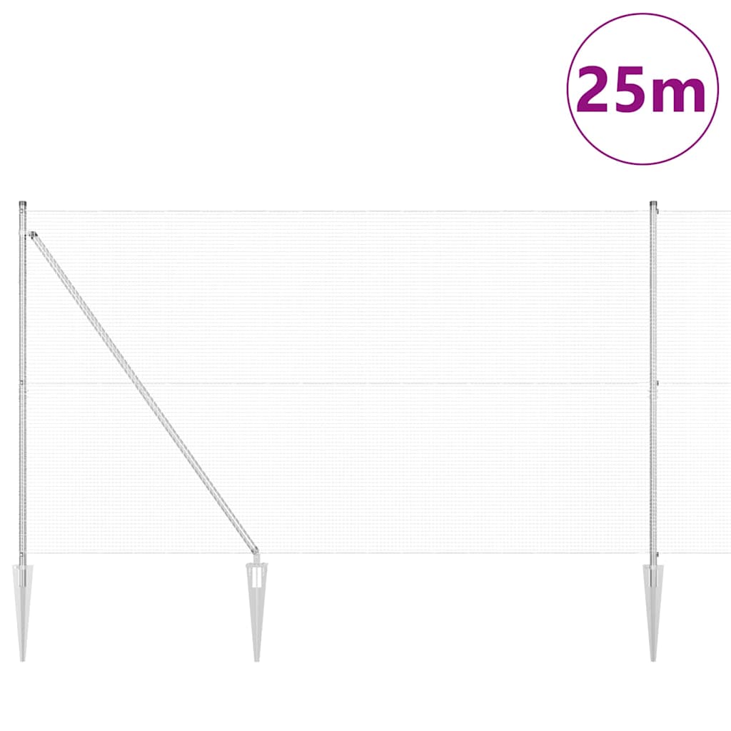 Zavareno žičano ograđivanje s bodljama 25 x 1,6 m Srebrna Mreža