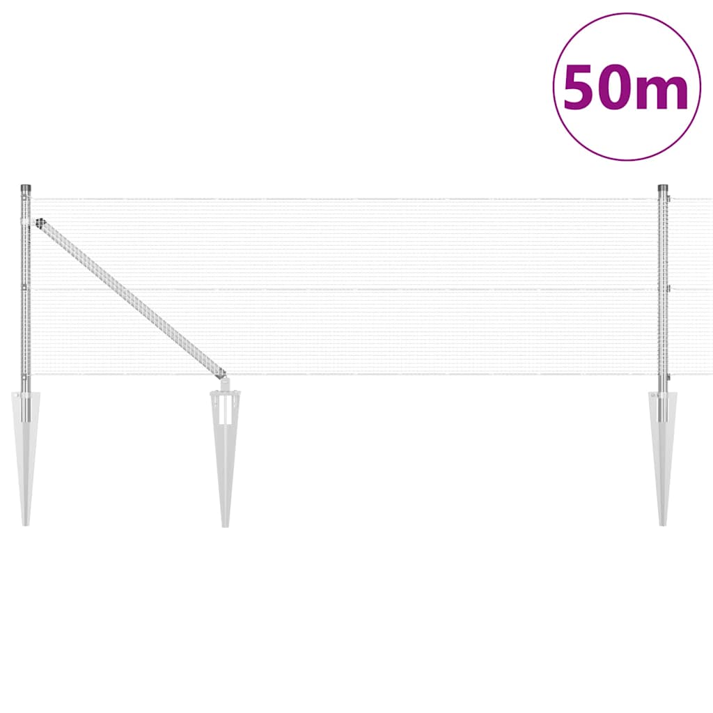 Zavareno žičano ograđivanje s bodljama 50 x 0,5 m Srebrna Mreža