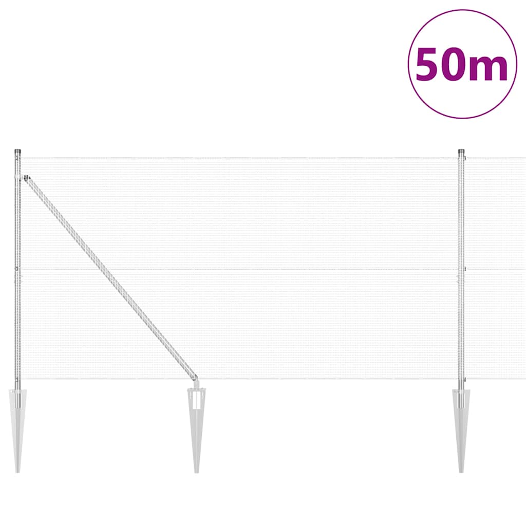 Zavareno žičano ograđivanje s bodljama 50 x 1,2 m Srebrna Mreža