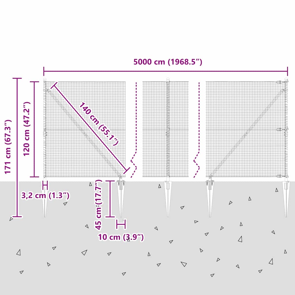 Zavareno žičano ograđivanje s bodljama 50 x 1,2 m Srebrna Mreža