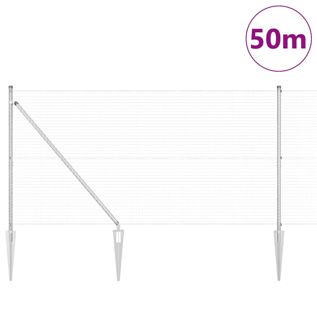 Zavareno žičano ograđivanje s bodljama 50 x 1,4 m Srebrna Mreža