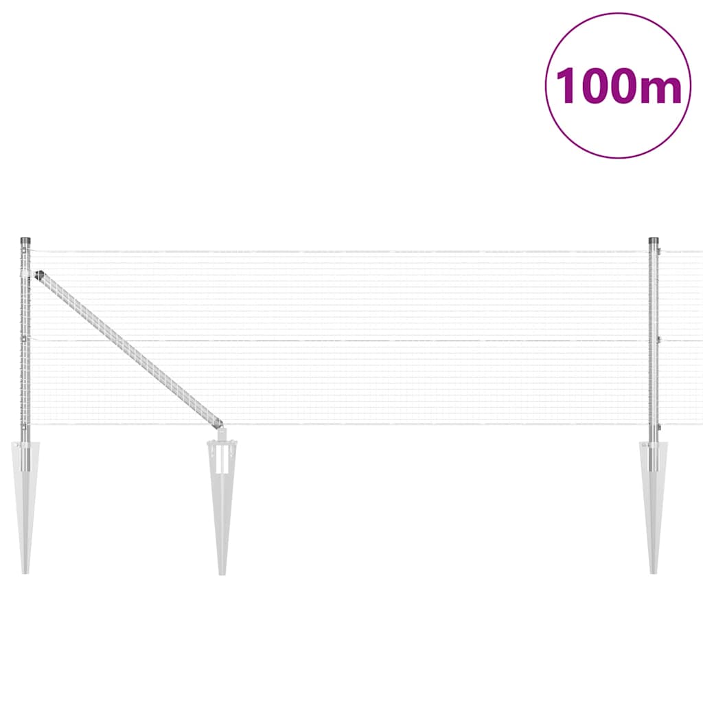 Zavareno žičano ograđivanje s bodljama 100 x 0,8 m Srebrna