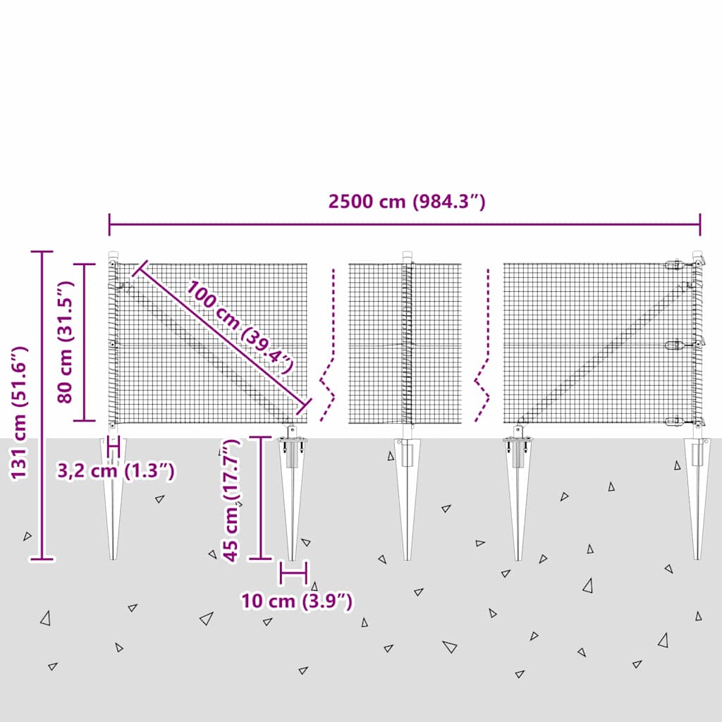 Zavareno žičano ograđivanje s bodljama 25 x 0,8 m Zelena Mreža