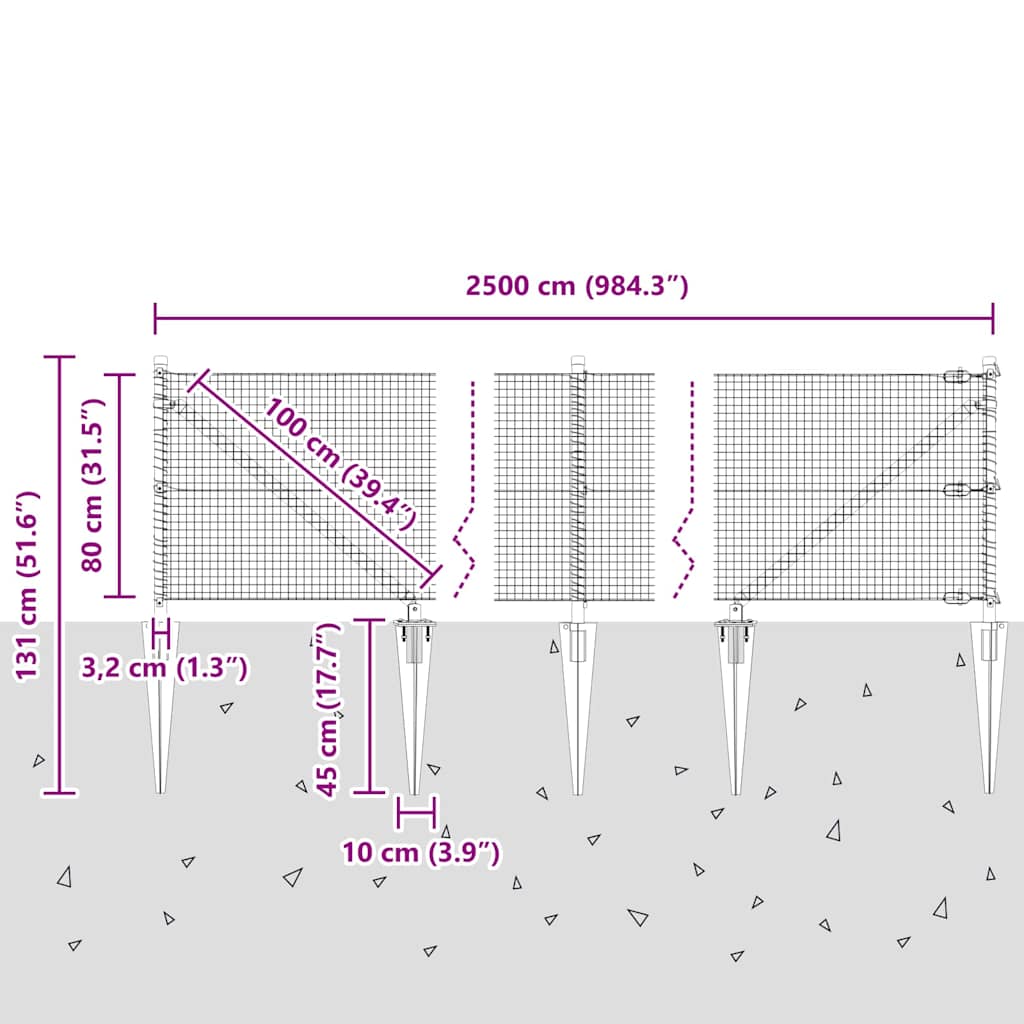 Zavareno žičano ograđivanje s bodljama 25 x 0,8 m Zelena Mreža