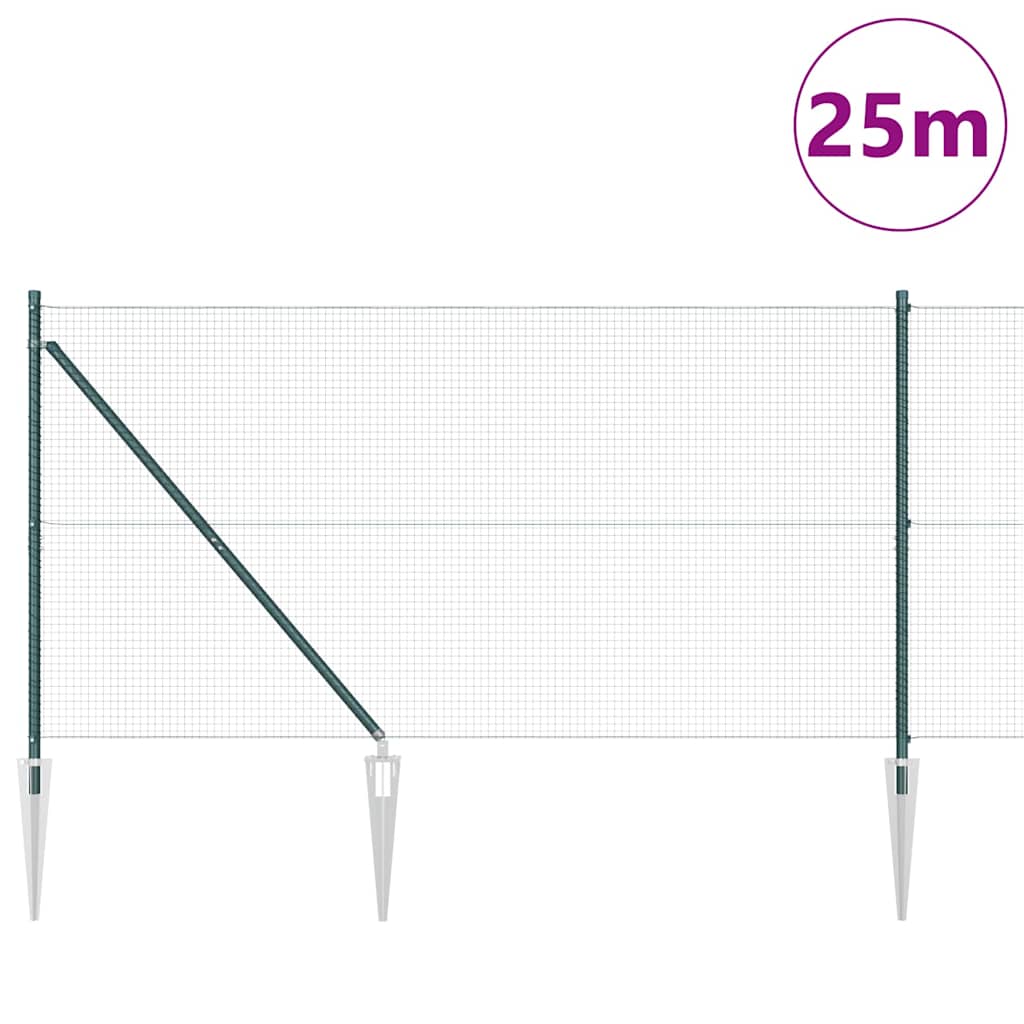 Zavareno žičano ograđivanje s bodljama 25 x 1,2 m Zelena Mreža