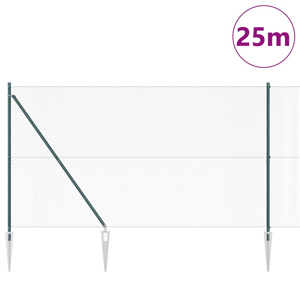 Zavareno žičano ograđivanje s bodljama 25 x 1,6 m Zelena Mreža