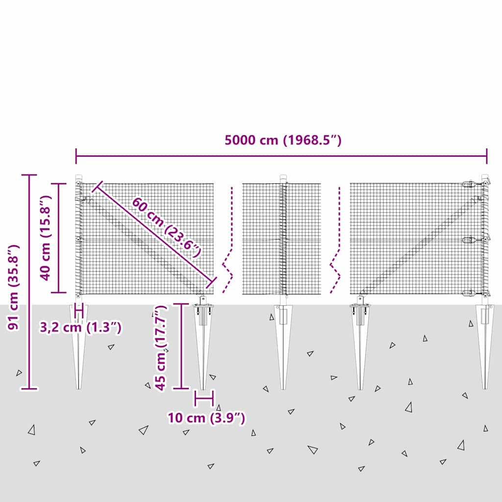 Zavareno žičano ograđivanje s bodljama 50 x 0,4 m Zelena Mreža