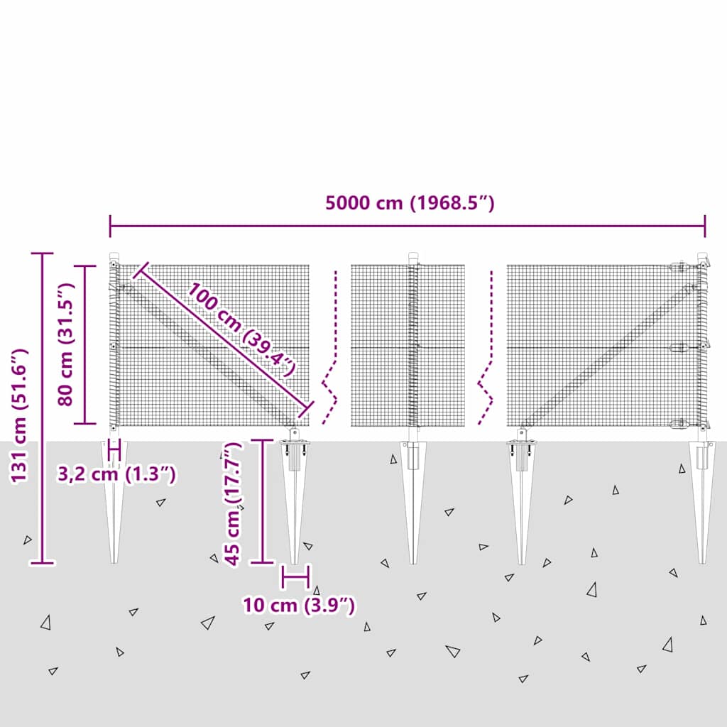 Zavareno žičano ograđivanje s bodljama 50 x 0,8 m Zelena Mreža