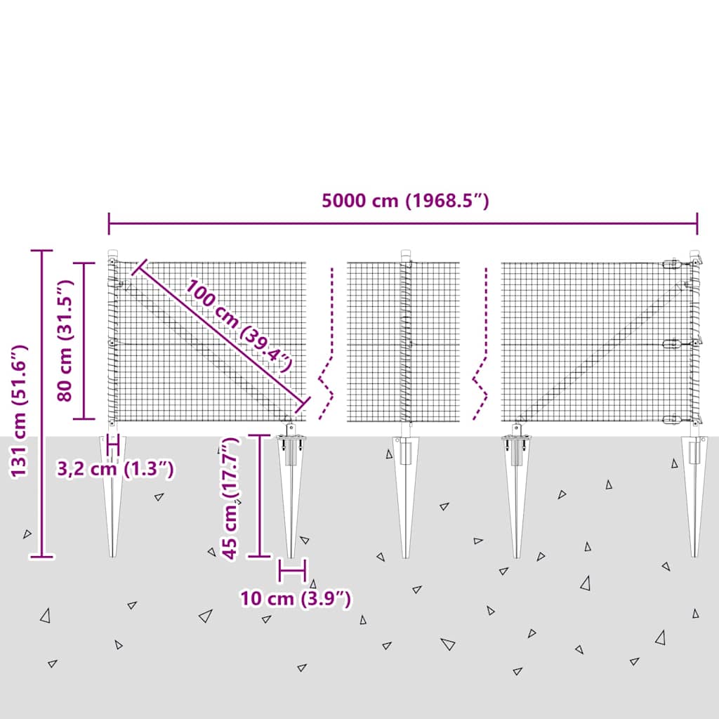 Zavareno žičano ograđivanje s bodljama 50 x 0,8 m Zelena Mreža